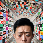 **

A content creator looking overwhelmed by a constantly shifting algorithm landscape. The background shows fragmented social media logos (WeChat, Weibo, TikTok) morphing and changing. The overall tone is chaotic and stressful, emphasizing the challenges of adapting to platform updates.

**